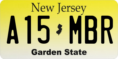 NJ license plate A15MBR