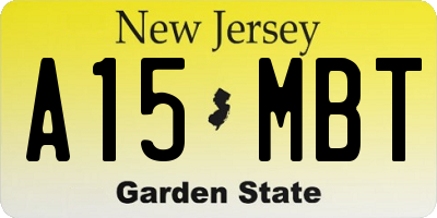 NJ license plate A15MBT