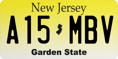 NJ license plate A15MBV