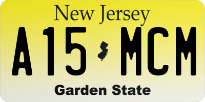 NJ license plate A15MCM