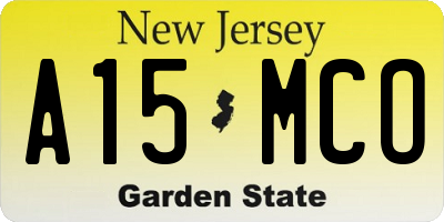 NJ license plate A15MCO