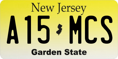 NJ license plate A15MCS