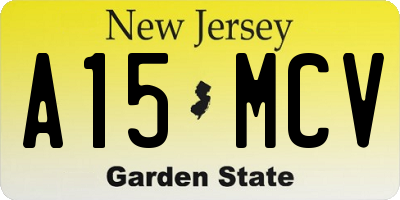 NJ license plate A15MCV