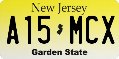 NJ license plate A15MCX