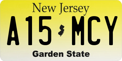 NJ license plate A15MCY