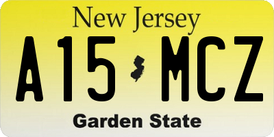 NJ license plate A15MCZ