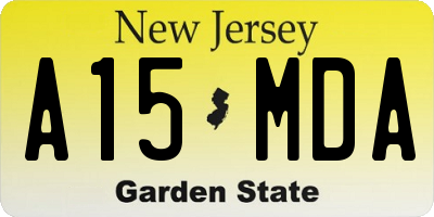 NJ license plate A15MDA