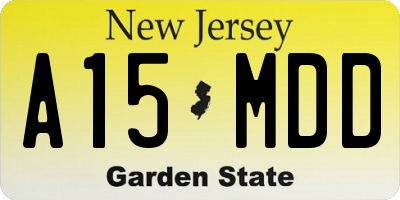 NJ license plate A15MDD