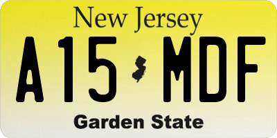 NJ license plate A15MDF