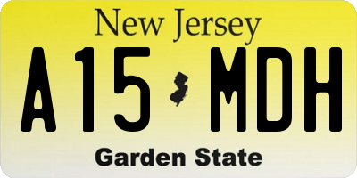 NJ license plate A15MDH