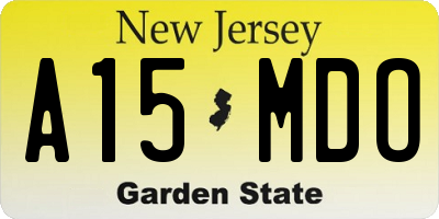 NJ license plate A15MDO