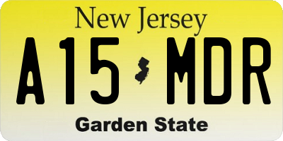 NJ license plate A15MDR
