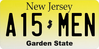 NJ license plate A15MEN