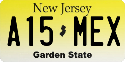 NJ license plate A15MEX