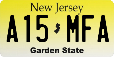 NJ license plate A15MFA