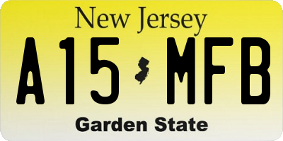 NJ license plate A15MFB