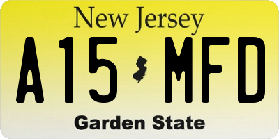 NJ license plate A15MFD
