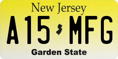 NJ license plate A15MFG