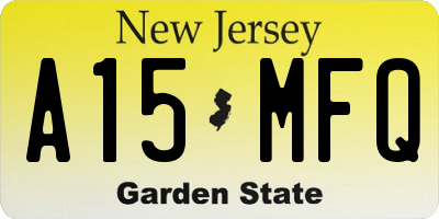 NJ license plate A15MFQ