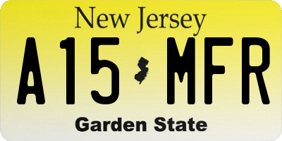NJ license plate A15MFR