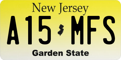 NJ license plate A15MFS