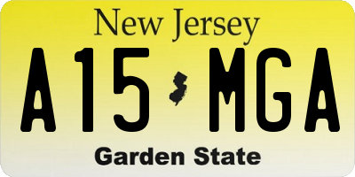 NJ license plate A15MGA