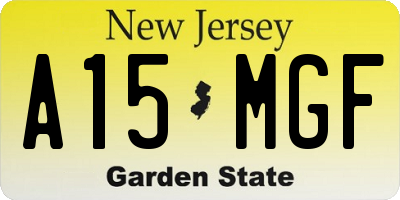 NJ license plate A15MGF