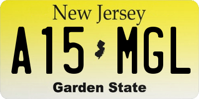 NJ license plate A15MGL