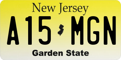 NJ license plate A15MGN