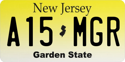 NJ license plate A15MGR