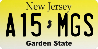 NJ license plate A15MGS