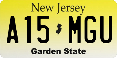 NJ license plate A15MGU