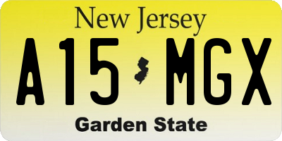 NJ license plate A15MGX