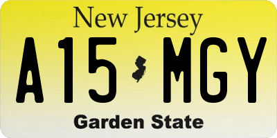NJ license plate A15MGY