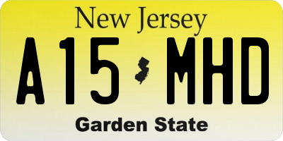 NJ license plate A15MHD