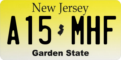 NJ license plate A15MHF