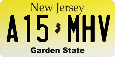 NJ license plate A15MHV