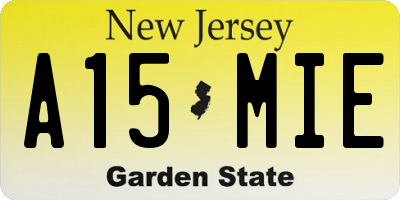 NJ license plate A15MIE