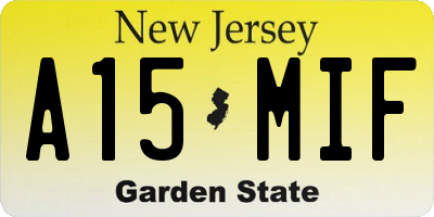 NJ license plate A15MIF