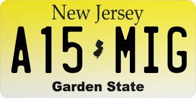 NJ license plate A15MIG