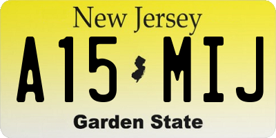 NJ license plate A15MIJ