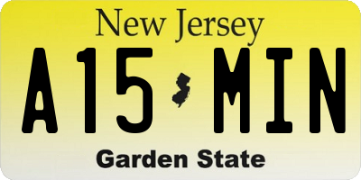 NJ license plate A15MIN