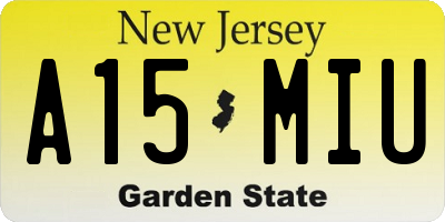 NJ license plate A15MIU