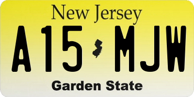 NJ license plate A15MJW