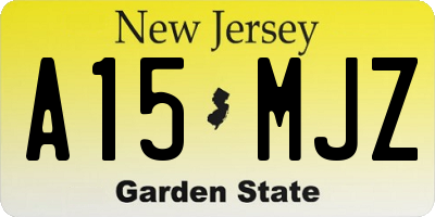 NJ license plate A15MJZ