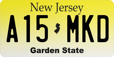 NJ license plate A15MKD