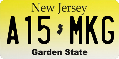 NJ license plate A15MKG