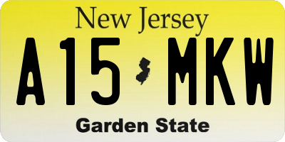 NJ license plate A15MKW