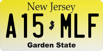 NJ license plate A15MLF