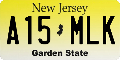 NJ license plate A15MLK